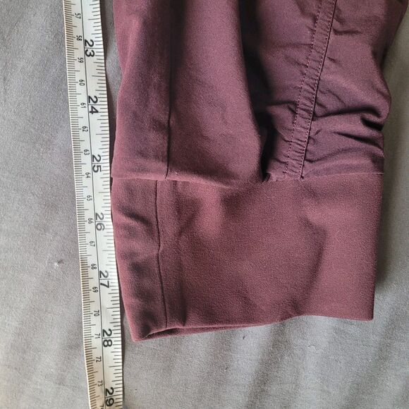 Athleta Attitude Lined Pant Womens Size 8 Burgundy Ruched Jogger Activewear - Picture 7 of 9
